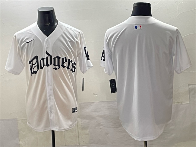 Men's White Los Angeles Dodgers Blank 2025 LA Gothic Style Vapor Premier Limited Stitched Baseball Jersey